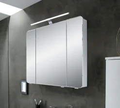 Saphir Badmöbel-Set »Serie 4005, vormontiert, Glaswaschbecken, Spiegelschrank« Set, 5 Stk. tlg.