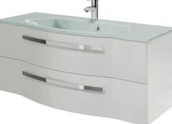 Saphir Badmöbel-Set »Serie 4005, vormontiert, Glaswaschbecken, Spiegelschrank« Set, 5 Stk. tlg.