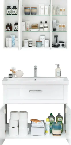 Saphir Badmöbel-Set »Serie 3007,Waschtisch mit Spiegelschrank« 3 Stk. tlg.