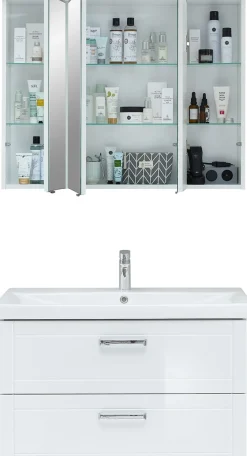 Saphir Badmöbel-Set »Serie 3007, Waschtisch mit Spiegelschrank« 3 Stk. tlg.