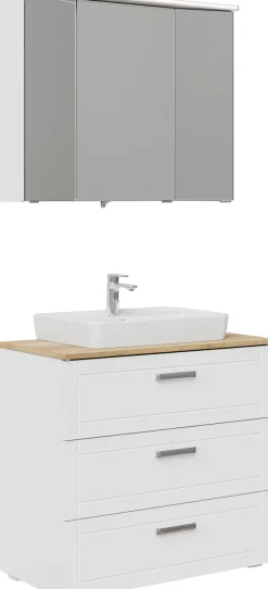 Saphir Badmöbel-Set »Serie 3007,Waschtisch mit Spiegelschrank« 4 Stk. tlg.