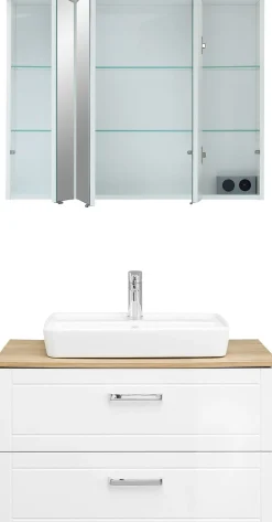 Saphir Badmöbel-Set »Serie 3007,Waschtisch mit Spiegelschrank« 4 Stk. tlg.
