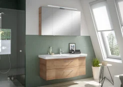 Saphir Badmöbel-Set »6005 Sprint Keramik-Waschtisch mit LED-Spiegelschrank, 122 cm breit« 2 Stk. tlg.