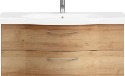 Saphir Badmöbel-Set »6005 Sprint Keramik-Waschtisch mit LED-Spiegelschrank, 122 cm breit« 2 Stk. tlg.