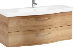 Saphir Badmöbel-Set »6005 Sprint Keramik-Waschtisch mit LED-Spiegelschrank, 122 cm breit« 2 Stk. tlg.