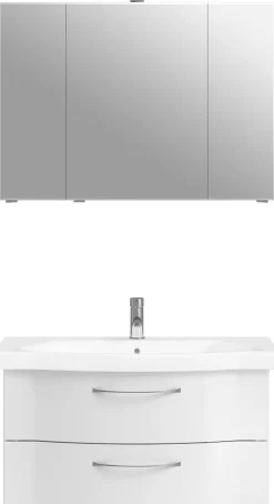 Saphir Badmöbel-Set »6005 Sprint 2-teilig, Keramik-Waschtisch mit LED-Spiegelschrank« 2 Stk. tlg.