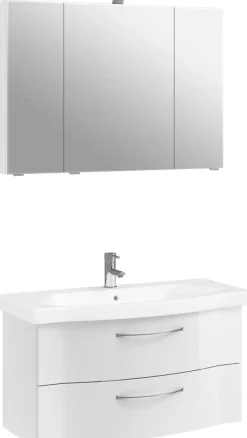 Saphir Badmöbel-Set »6005 Sprint 2-teilig, Keramik-Waschtisch mit LED-Spiegelschrank« 2 Stk. tlg.