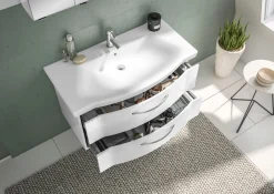 Saphir Badmöbel-Set »6005 Sprint 2-teilig, Keramik-Waschtisch mit LED-Spiegelschrank« 2 Stk. tlg.