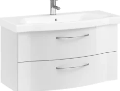 Saphir Badmöbel-Set »6005 Sprint 2-teilig, Keramik-Waschtisch mit LED-Spiegelschrank« 2 Stk. tlg.