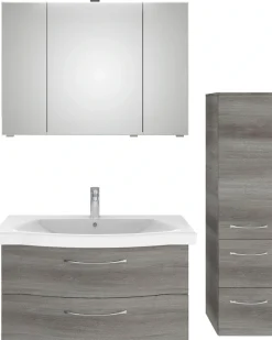 Saphir Badmöbel-Set »6005 Sprint 3-teilig, Keramik-Waschtisch mit LED-Spiegelschrank« 4 Stk. tlg.
