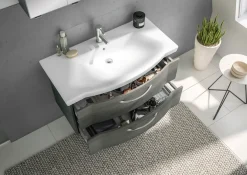 Saphir Badmöbel-Set »6005 Sprint 4-teilig, Keramik-Waschtisch mit LED-Spiegelschrank« 5 Stk. tlg.