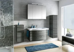 Saphir Badmöbel-Set »6005 Sprint 4-teilig, Keramik-Waschtisch mit LED-Spiegelschrank« 5 Stk. tlg.