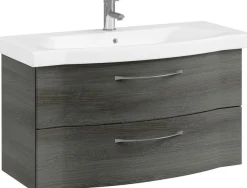 Saphir Badmöbel-Set »6005 Sprint 4-teilig, Keramik-Waschtisch mit LED-Spiegelschrank« 5 Stk. tlg.