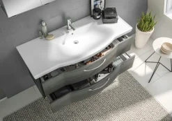 Saphir Badmöbel-Set »6005 Sprint 4-teilig, Keramik-Waschtisch mit LED-Spiegelschrank« 5 Stk. tlg.