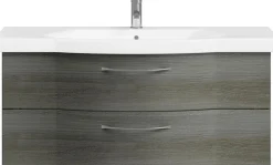 Saphir Badmöbel-Set »6005 Sprint 4-teilig, Keramik-Waschtisch mit LED-Spiegelschrank« 5 Stk. tlg.