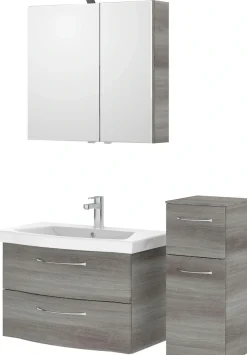 Saphir Badmöbel-Set »6005 Sprint 3-teilig, Keramik-Waschtisch mit LED-Spiegelschrank« 4 Stk. tlg.
