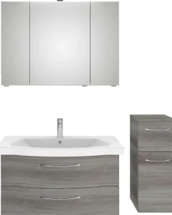 Saphir Badmöbel-Set »6005 Sprint 3-teilig, Keramik-Waschtisch mit LED-Spiegelschrank« 4 Stk. tlg.