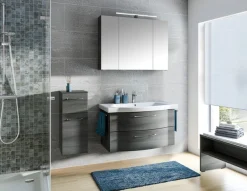Saphir Badmöbel-Set »6005 Sprint 3-teilig, Keramik-Waschtisch mit LED-Spiegelschrank« 4 Stk. tlg.