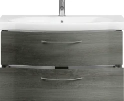 Saphir Badmöbel-Set »6005 Sprint 3-teilig, Keramik-Waschtisch mit LED-Spiegelschrank« 4 Stk. tlg.