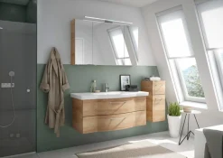 Saphir Badmöbel-Set »6005 Sprint 3-teilig, Keramik-Waschtisch mit LED-Spiegelschrank« 4 Stk. tlg.