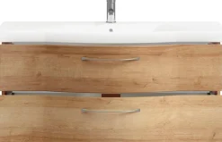 Saphir Badmöbel-Set »6005 Sprint 3-teilig, Keramik-Waschtisch mit LED-Spiegelschrank« 4 Stk. tlg.