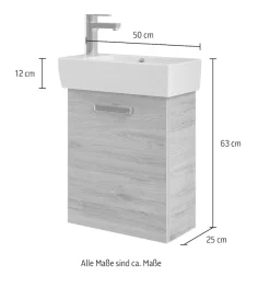 Saphir Badmöbel-Set »2-teilig, Keramikwaschtisch mit Waschtischunterschrank« Set, 2 Stk. tlg.