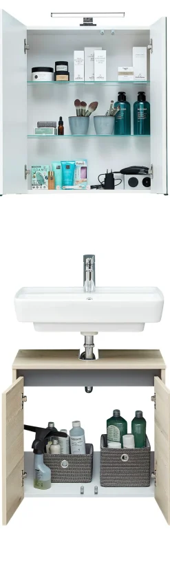 Saphir Badmöbel-Set »4-teilig, mit Soft-Close Auszügen« Komplett-Set, 2 Stk. tlg.