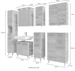Saphir Badmöbel-Set »7-teilig, mit Spiegelschrank« Set, 7 Stk. tlg.