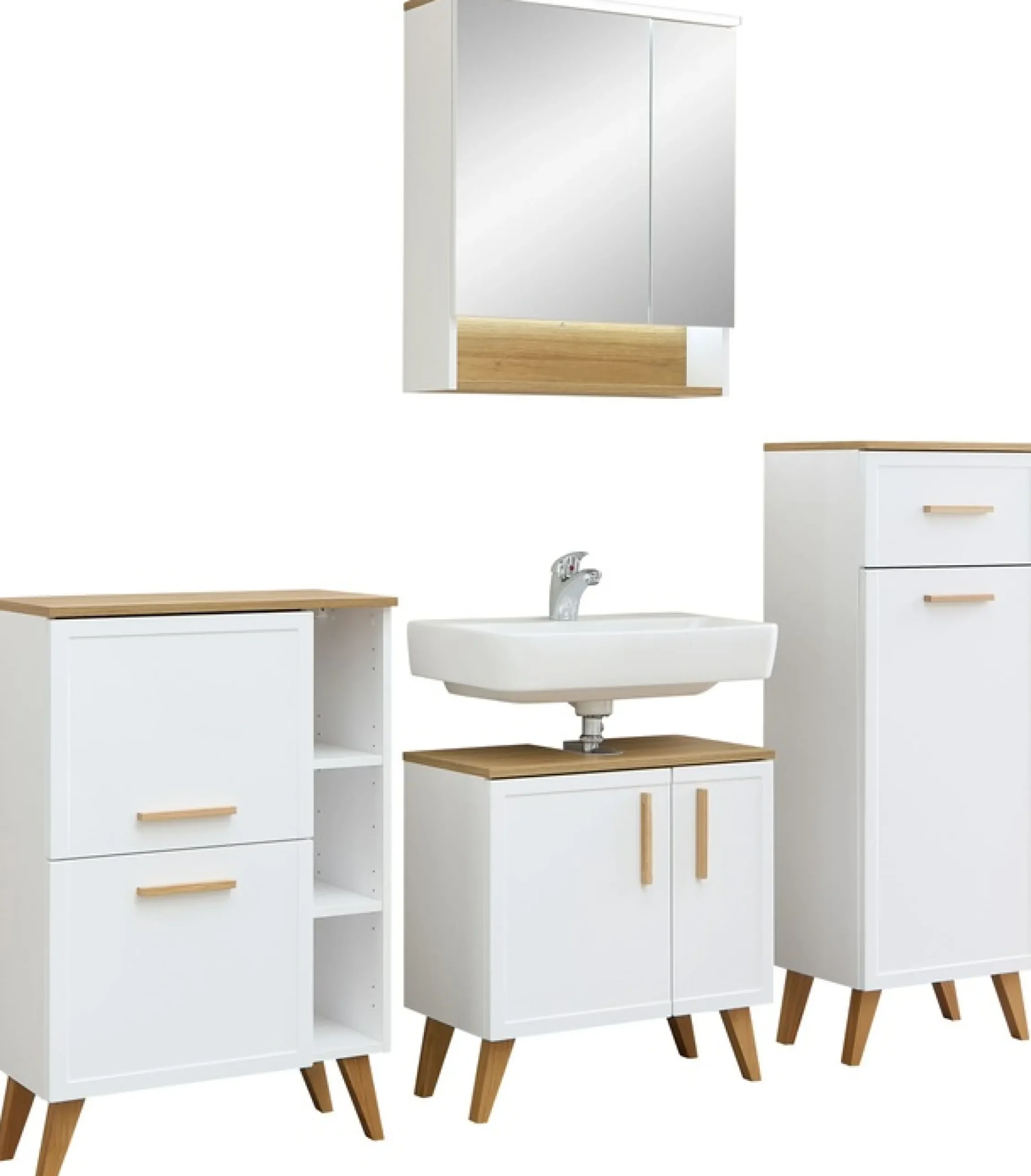 Saphir Badmöbel-Set »5-teilig, mit Soft-Close Türen und Fuß-Set« Set, 7 Stk. tlg.