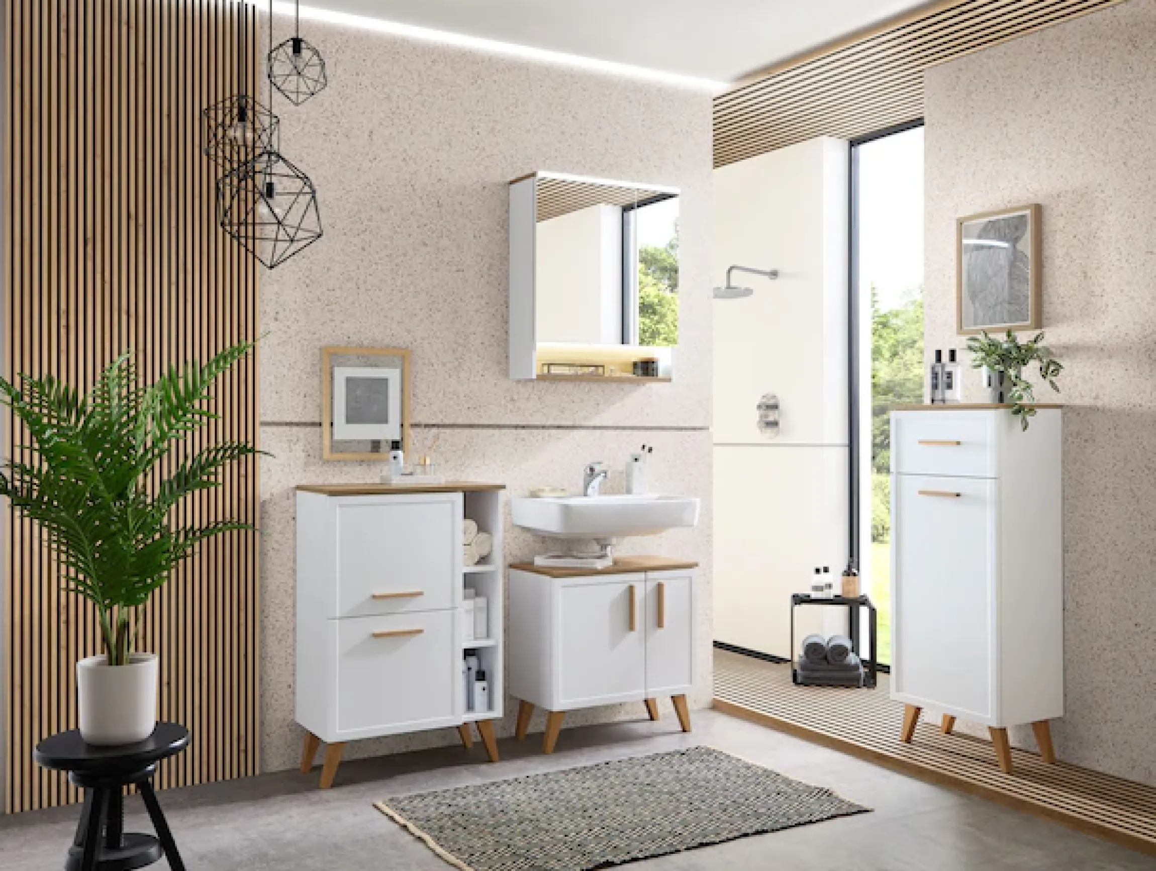Saphir Badmöbel-Set »5-teilig, mit Soft-Close Türen und Fuß-Set« Set, 7 Stk. tlg.