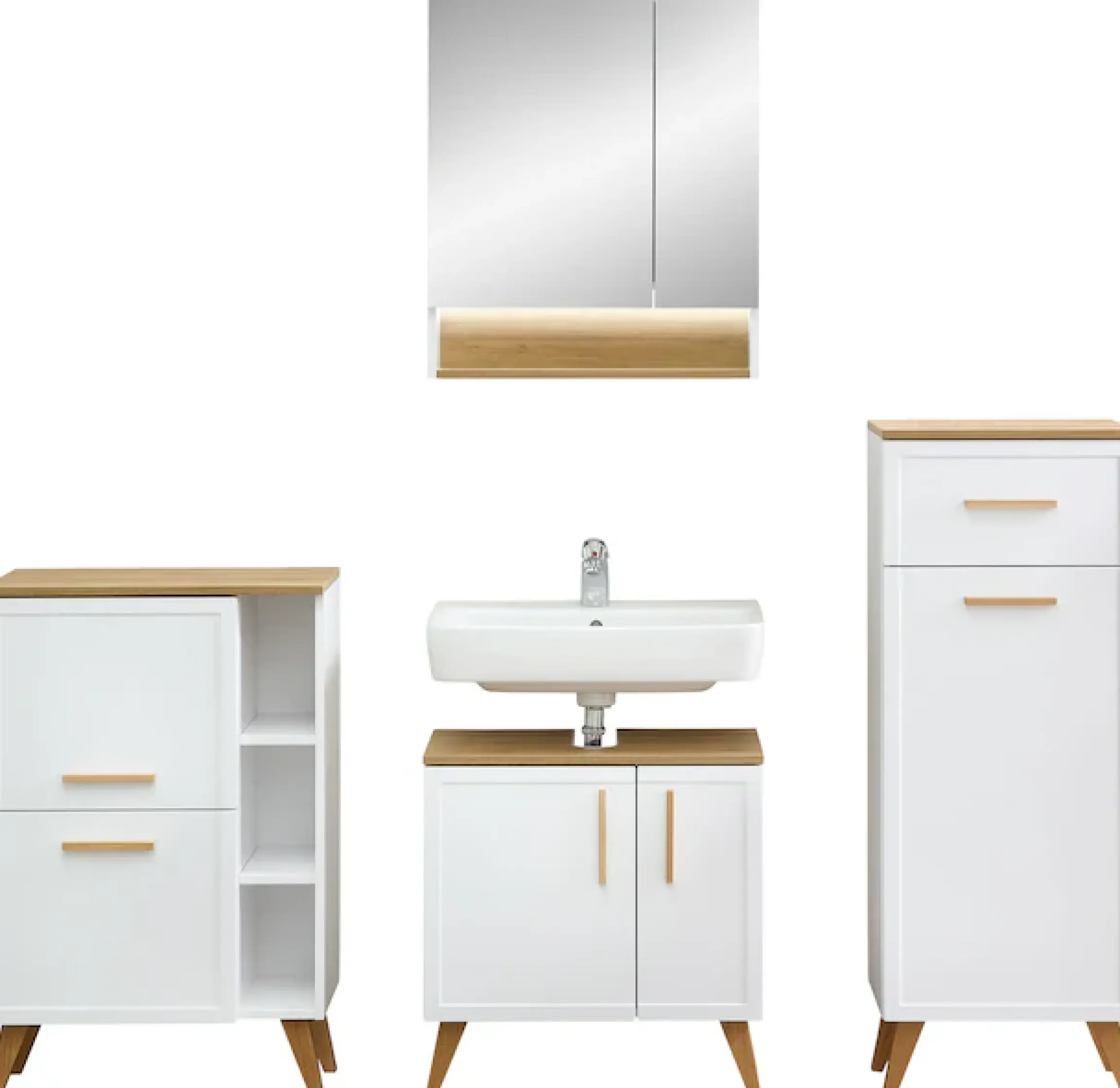 Saphir Badmöbel-Set »5-teilig, mit Soft-Close Türen und Fuß-Set« Set, 7 Stk. tlg.