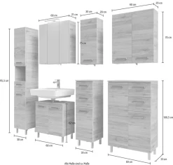Saphir Badmöbel-Set »7-teilig, mit Spiegelschrank« Set, 7 Stk. tlg.