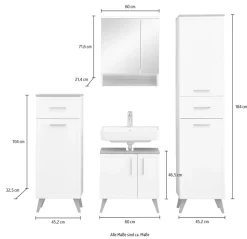 Saphir Badmöbel-Set »5-teilig, mit Soft-Close Türen und Fuß-Set« Set, 7 Stk. tlg.