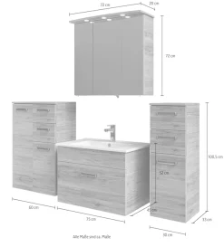 Saphir Badmöbel-Set »5-teilig, mit Spiegelschrank« Set, 5 Stk. tlg.