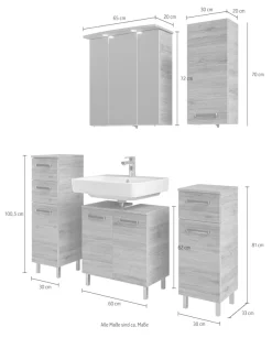 Saphir Badmöbel-Set »5-teilig, mit Spiegelschrank« Set, 5 Stk. tlg.