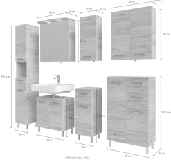 Saphir Badmöbel-Set »7-teilig, mit Spiegelschrank« Set, 7 Stk. tlg.
