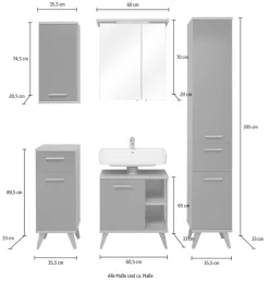 Saphir Badmöbel-Set »5-teilig, mit Soft-Close Türen« Set, 5 Stk. tlg.