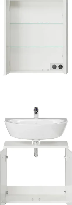Saphir Badmöbel-Set »2-teilig, Waschbeckenunterschrank mit Spiegelschrank« Set, 2 Stk. tlg.