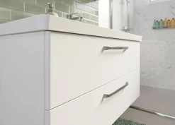 Saphir Badmöbel-Set »Trentino 2-tlg Mineralmarmor-Waschtisch, Spiegelschrank mit LED-Profil« 3 Stk. tlg.