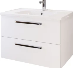 Saphir Badmöbel-Set »Trentino 2-teilig Keramik-Waschtisch, Spiegelschrank mit LED-Leuchte« 3 Stk. tlg.