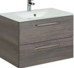 Saphir Badmöbel-Set »Trentino 2-teilig Glas-Waschtisch, Spiegelschrank mit LED-Profil« 3 Stk. tlg.