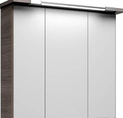 Saphir Badmöbel-Set »Trentino 2-teilig Glas-Waschtisch, Spiegelschrank mit LED-Profil« 3 Stk. tlg.