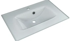 Saphir Badmöbel-Set »Trentino 2-teilig Glas-Waschtisch, Spiegelschrank mit LED-Profil« 3 Stk. tlg.