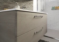Saphir Badmöbel-Set »Trentino 2-tlg Mineralmarmor-Waschtisch, Spiegelschrank mit LED-Profil« 3 Stk. tlg.