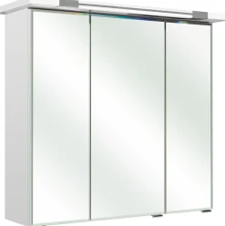 Saphir Badmöbel-Set »Trentino 2-tlg. Mineralmarmor-Waschtisch,Spiegelschrank mit LED-Profil« 3 Stk. tlg.