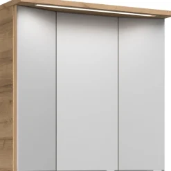 Saphir Badmöbel-Set »Trentino 2-teilig Mineralmarmor-Waschtisch mit LED-Spiegelschrank« 3 Stk. tlg.