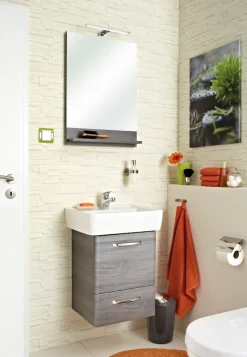 Saphir Badspiegel »Quickset Bad Flächenspiegel mit Ablage, 50 cm breit, ohne Beleuchtung« moderner Wandspiegel für Badezimmer, rechteckig, 70 cm hoch