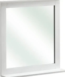 Saphir Badspiegel »Quickset 928 Spiegel mit Ablage, 60 cm breit, Landhaus-Stil« Flächenspiegel Weiß Glanz, ohne Beleuchtung, rechteckig