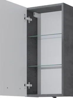Saphir Hängeschrank »Quickset 945 Wand-Badschrank 35 cm breit mit 1 Tür und 2 Einlegeböden« Badezimmer-Hängeschrank inkl. Türdämpfer, Griffe in Chrom Glanz