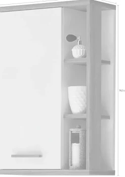 Saphir Hängeschrank »Quickset Badschrank 50,5 cm breit mit 1 Tür und 2 Glas-Einlegeböden« Badezimmer-Hängeschrank inkl. Türdämpfer, Holzgriffe